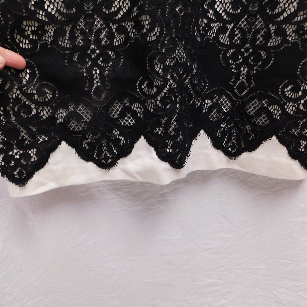 Nanette Lepore NYC Sz 6 B&W Lace Mini Dress W/ Pockets NEW - Picture 5 of 7